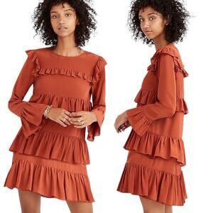 Madewell Rust Ruffle Dress